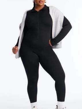 Fashion nova Zip-Front Black Jumpsuit